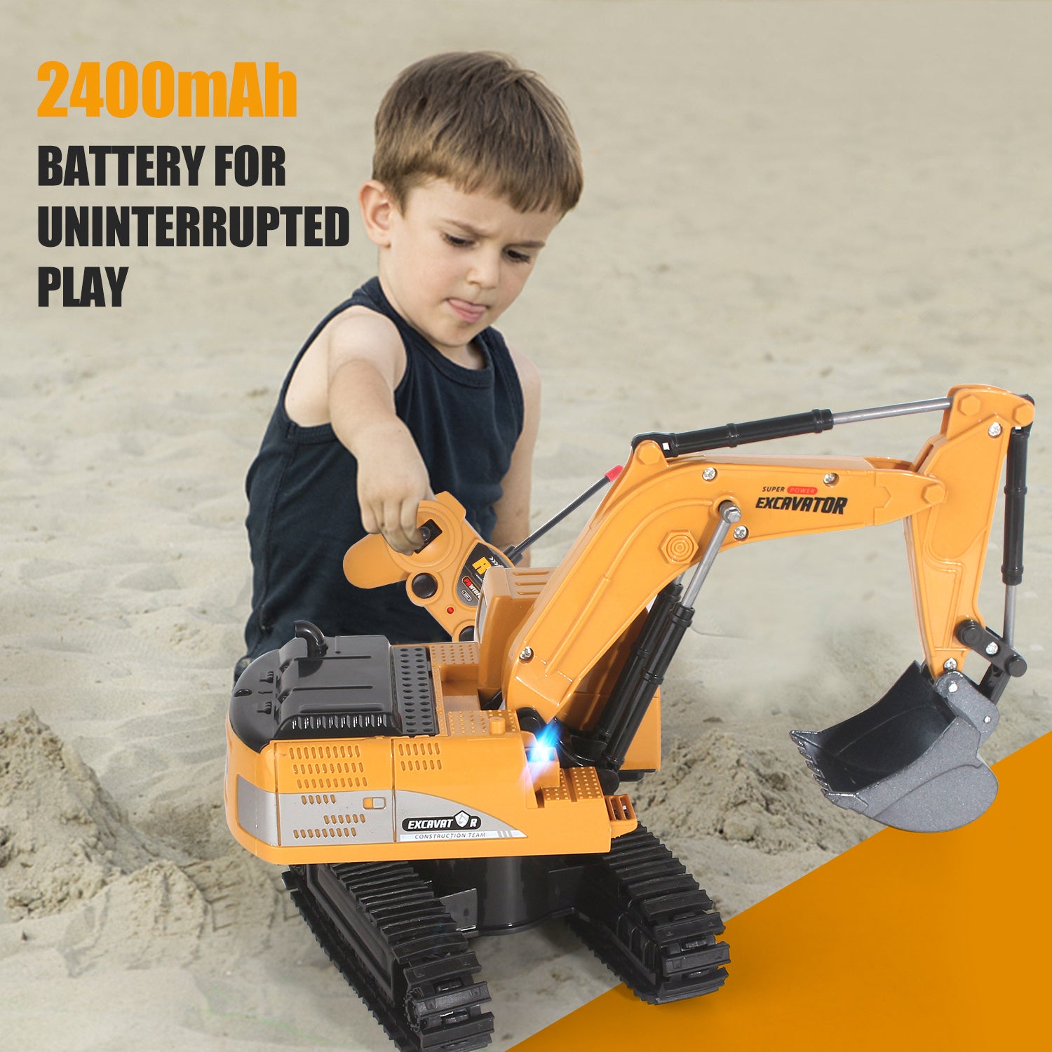2025 Remote Control Excavator RC Digger Truck Construction Vehicles Boys Toys,with Metal Shovel & Light.Boy Presents, Birthday Presents,Logistics Is Sent Randomly By UPS,USPS