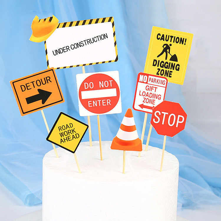 Construction Vehicle Excavator Excavator Forklift Crane Decoration Theme Birthday