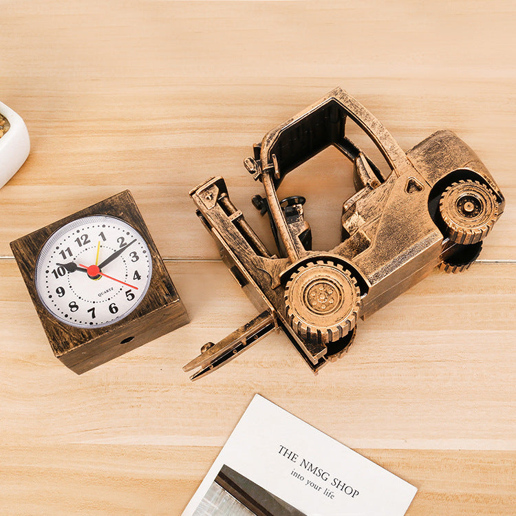 Creative Retro Forklift Model Alarm Clock