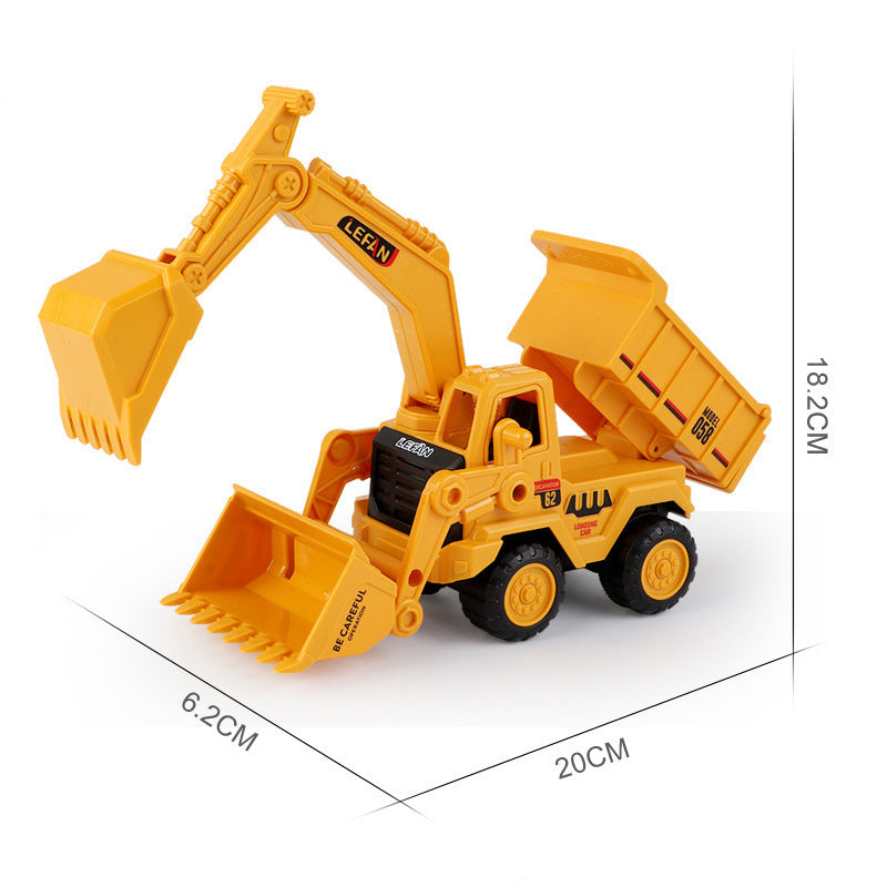 Inertial Engineering Vehicle Simulation Multifunctional Excavator Bulldozer Dumptruck Three-in-one Children's Toy Birthday Gift