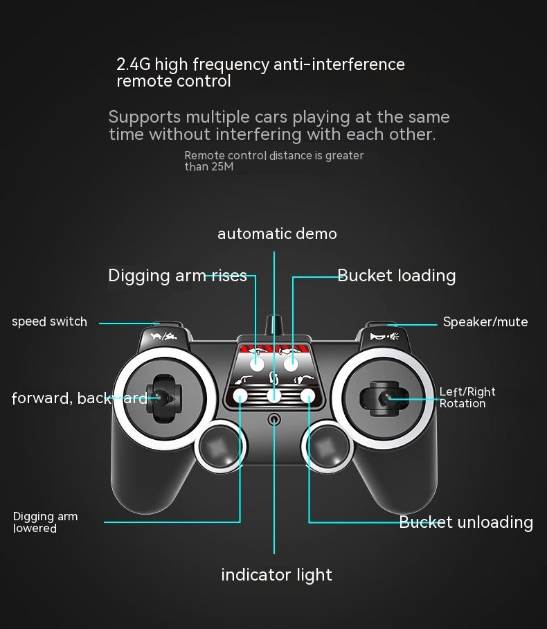 Double E Remote Control Skid Steer Loader Children's Large Forklift Toy