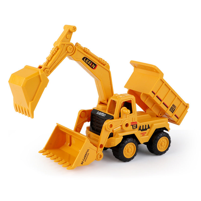 Inertial Engineering Vehicle Simulation Multifunctional Excavator Bulldozer Dumptruck Three-in-one Children's Toy Birthday Gift