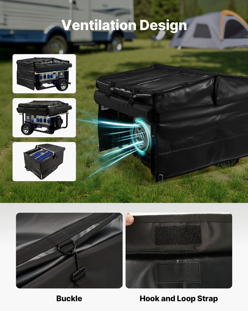 Generator Cover Universal Waterproof Cover 420D For 3500-12000W 34x26x21in