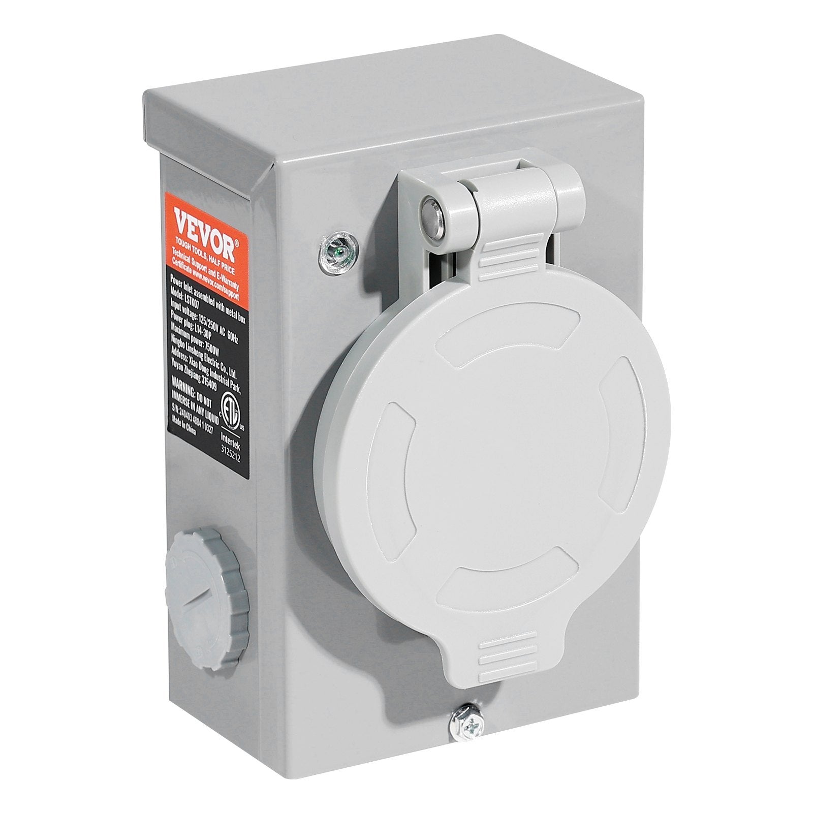 30 Amp Generator Cord And Power Inlet Box Kit, 40 FT, NEMA L14-30P L14-30R STW 10 AWG Generator Power Extension Cord With Twist Lock Connector, Pre-Drilled Inlet Box For RV Outdoor, ETL Listed