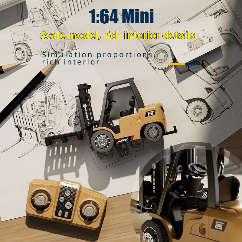 Bluetooth Mini Alloy Forklift Dual-mode Remote Control Car Electric Engineering Model Toy