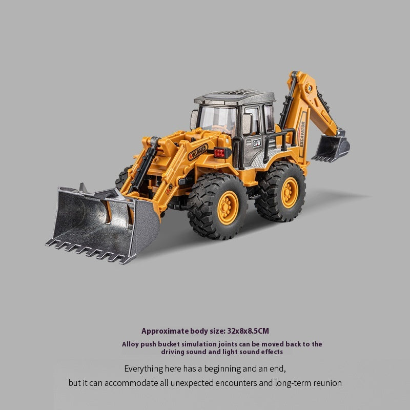 Children's Toy Model Of Engineering Road Pressing Car Sliding Forklift Shovel Snow Bulldozer