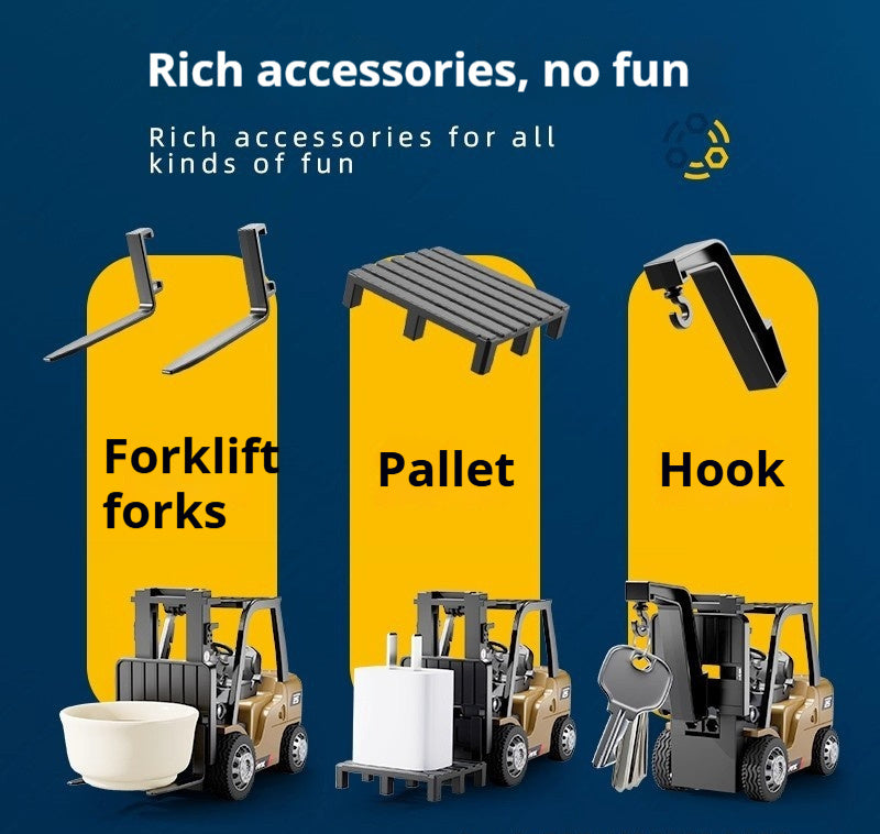 Remote Control Mini Forklift Desktop Alloy Engineering Remote Car Model