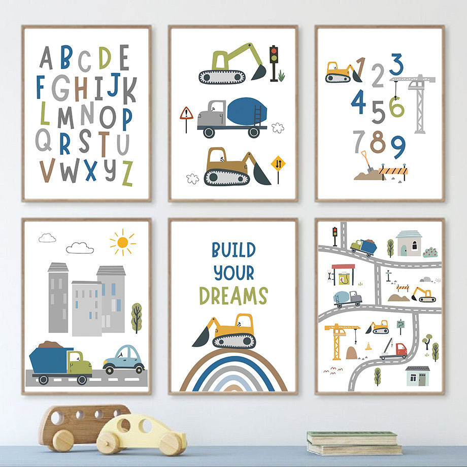 Forklift Tower Crane Dream Quotes Wall Art Canvas