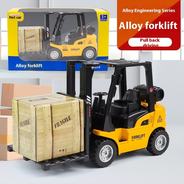 Boy Alloy Toy Building Engineering Forklift Box