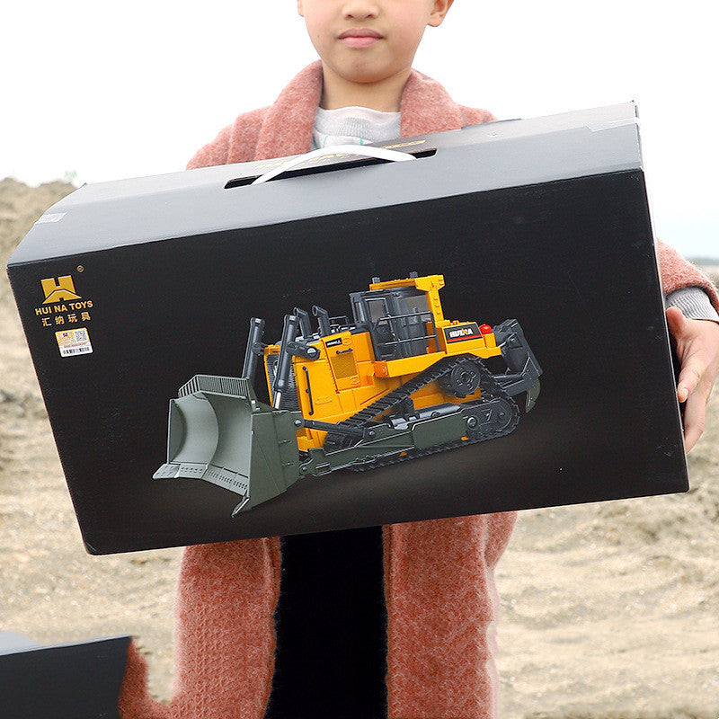 Electric Remote Control Forklift, Four-wheel Drive Bulldozer, Children's Alloy Engineering Vehicle Toy