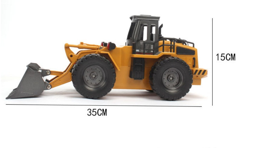 Remote control engineering vehicle 6-pass alloy version loading truck bulldozer child charging remote control toy forklift