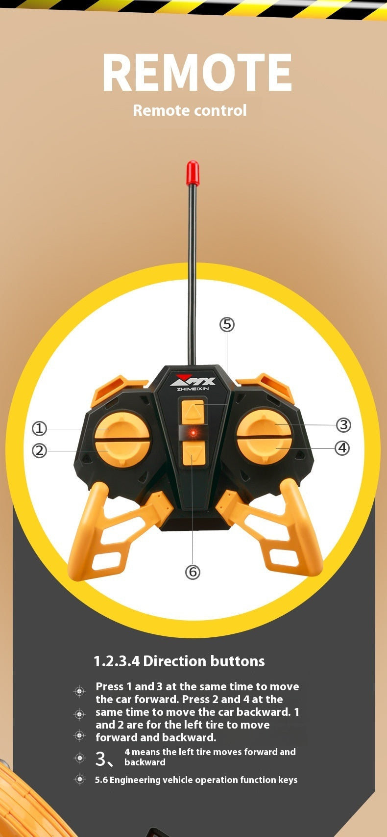 Children's Five-channel Bulldozer Wireless Remote Control