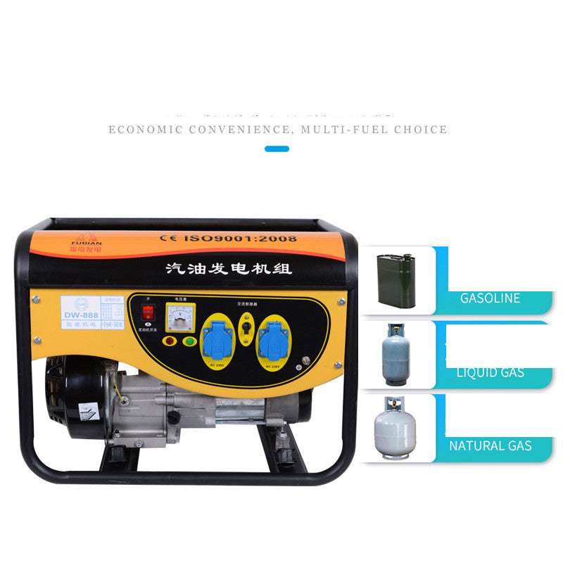 Outdoor Household Low Noise Single Phase Dual Voltage Gasoline Fuel Generator