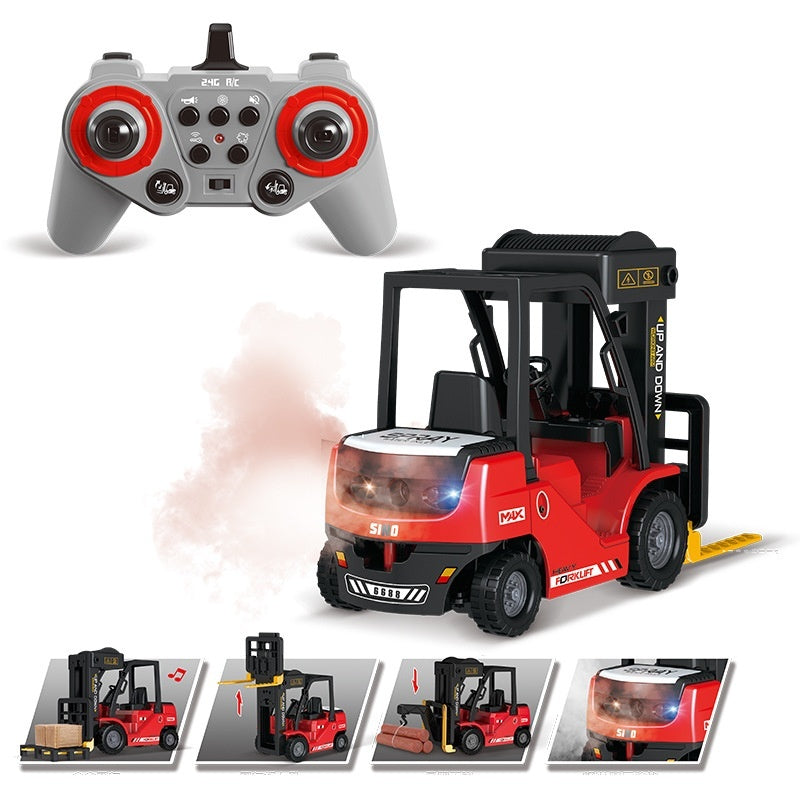 Remote Control Forklift Light Music Spray Crane Engineering Car Children's Toy Model