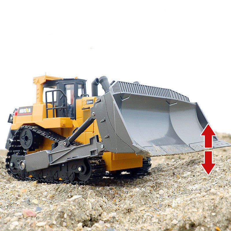 Electric Remote Control Forklift, Four-wheel Drive Bulldozer, Children's Alloy Engineering Vehicle Toy