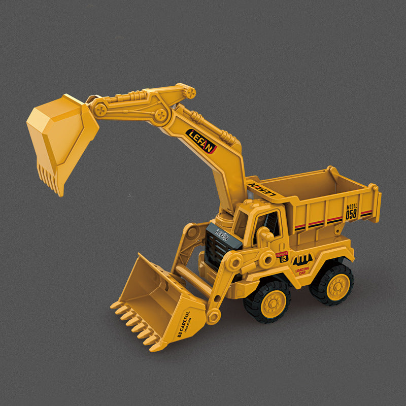 Inertial Engineering Vehicle Simulation Multifunctional Excavator Bulldozer Dumptruck Three-in-one Children's Toy Birthday Gift