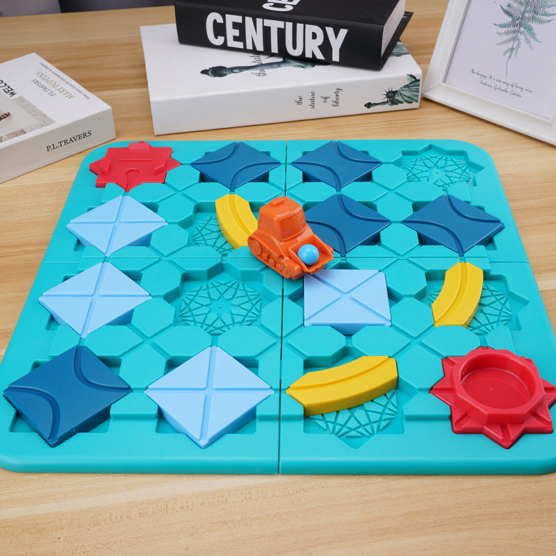 Children's Road Building Maze Pull Back Forklift Toy