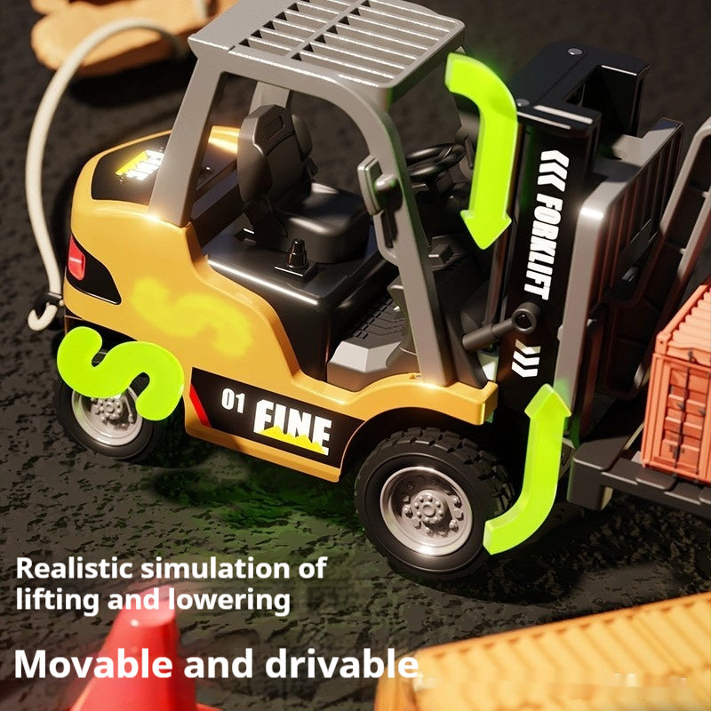 Remote Control Mini Forklift Desktop Alloy Engineering Remote Car Model