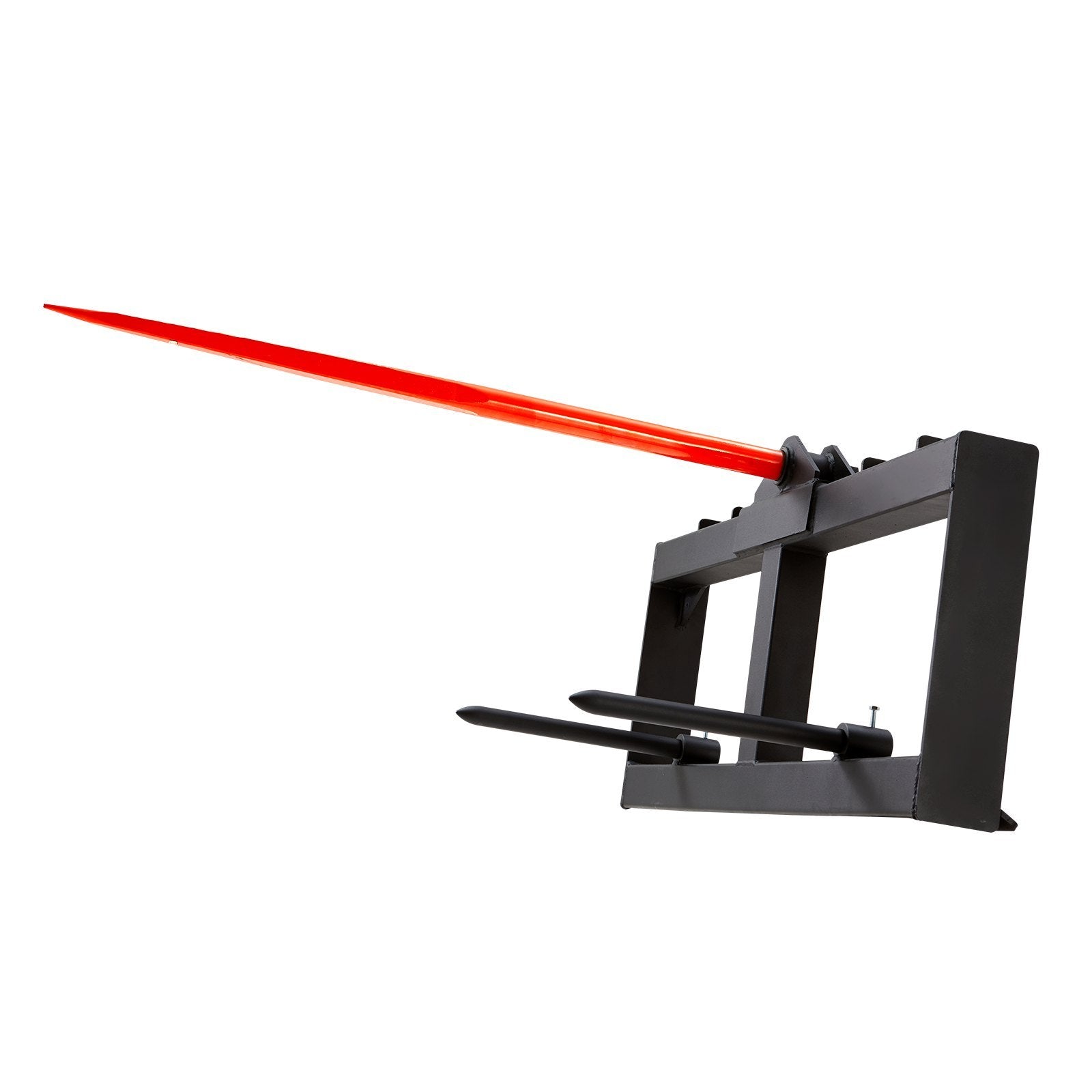 Hay Spear, Bale Spears 1600lbs Loading Capacity, Skid Steer Loader Tractor Attachment With 2pcs Stabilizer Spears, Quick Attach Spike Forks