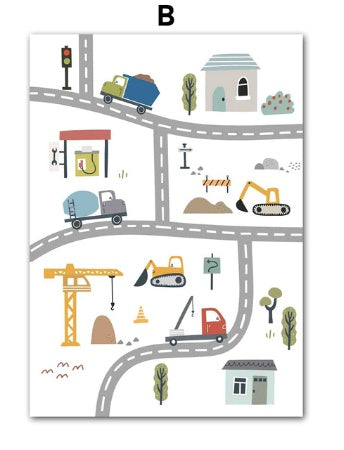 Forklift Tower Crane Dream Quotes Wall Art Canvas