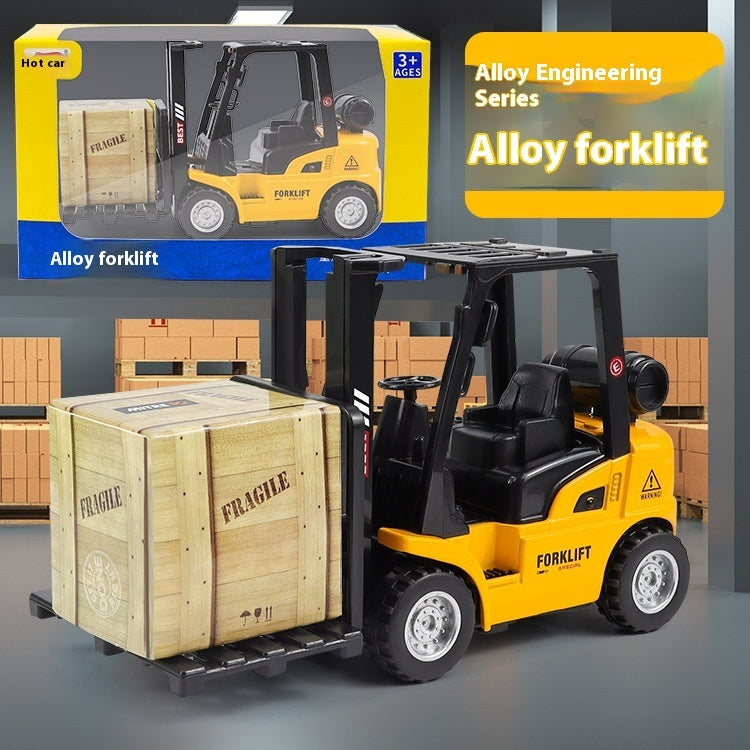 Boy Alloy Toy Building Engineering Forklift Box