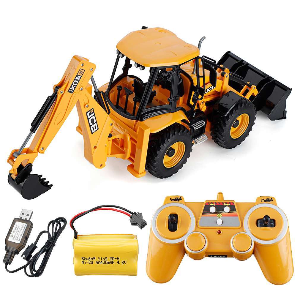 Remote Control Backhoe Loader Two-way Excavator Toy Electric Engineering Vehicle