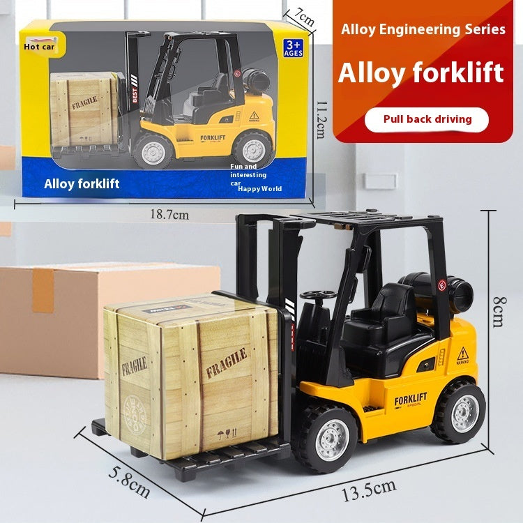 Boy Alloy Toy Building Engineering Forklift Box