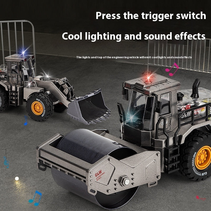 Children's Toy Model Of Engineering Road Pressing Car Sliding Forklift Shovel Snow Bulldozer