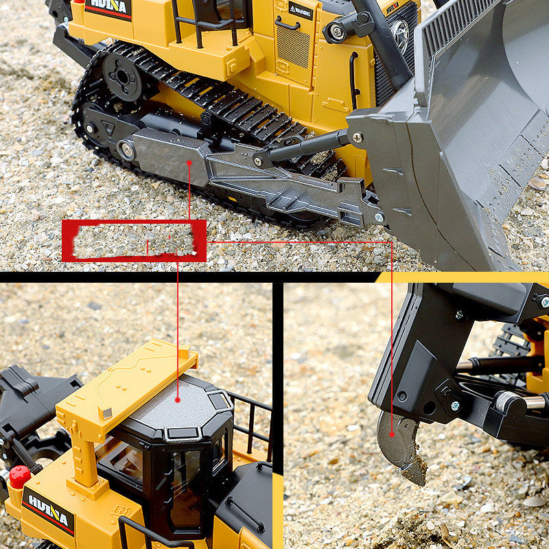 Electric Remote Control Forklift, Four-wheel Drive Bulldozer, Children's Alloy Engineering Vehicle Toy