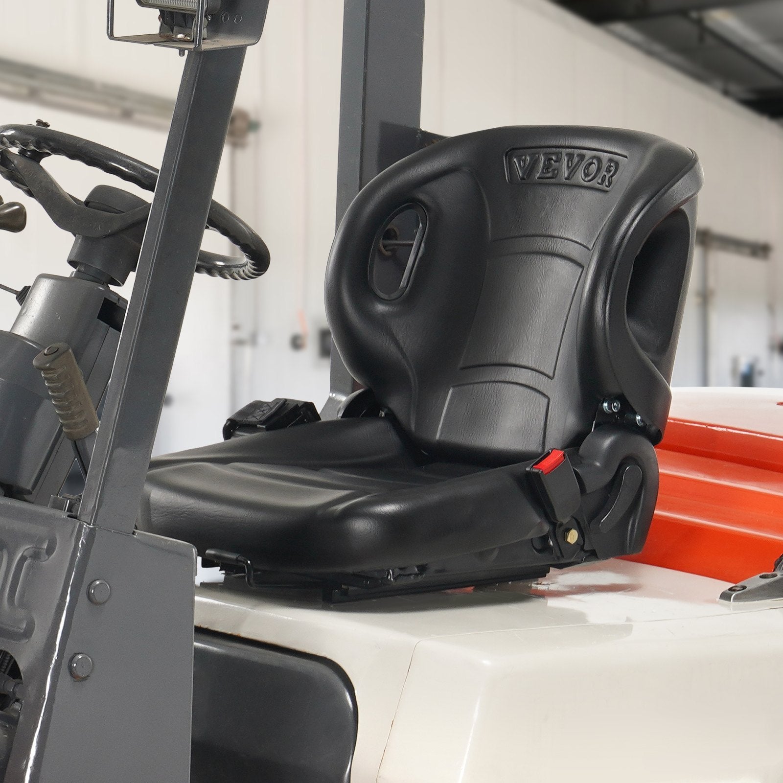 VEVOR Universal Forklift Seat,Tractor Seat With Adjustable Angle Back, Micro Switch And Seatbelt,Wrap-around Forklift Seat For Tractor Loader Excavator